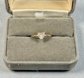 14k Yellow Gold Diamond Heart Ring SI1 Sz 5.25