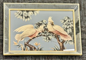 Vintage Mirror Framed Turner Print - Cockatoos