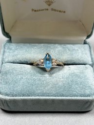 14k Gold And Aquamarine Stone Ring