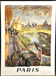 Travel To Paris Seine River Poster Framed *Local Pickup Only*