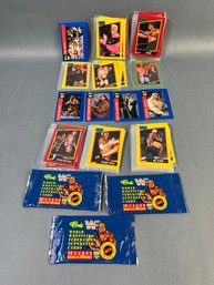 Lot Of 1991 WCW And Classic Games Wrestling Cards And 3 Unopened Packs.