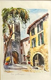 European Village Lithograph Framed *local Pick Up Only*