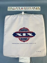 Super Bowl XIX 1994 Stadium Cushion By Apple And A Football Ruler.