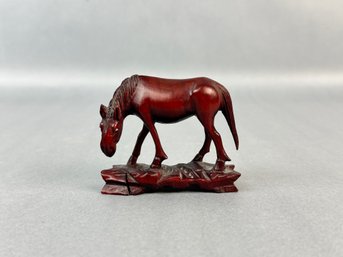 Vintage Carved Rosewood Chinese Horse
