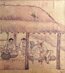 Vintage Oriental Print Framed *local Pick Up Only*