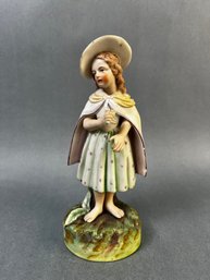 Vintage Porcelain Girl In A Cape.