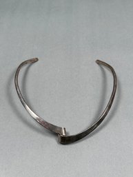 Vintage Abstract Modernist Silver Choker Necklace