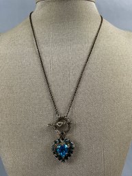 Sterling Heart Toggle Clasp Necklace