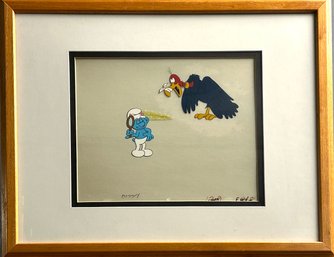Vintage Smurf Animated Cel Framed *local Pick Up Only*