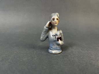 Vintage Porcelain Half Doll Made In Japan.