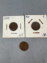 3-1910 Lincoln Pennies
