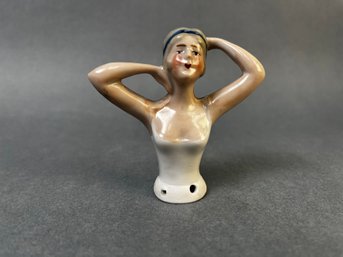 Vintage Porcelain Half Doll Marked 6102 Germany.