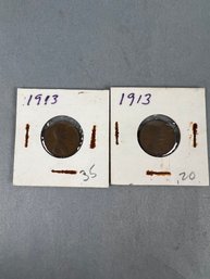 2-1913 Lincoln Pennies