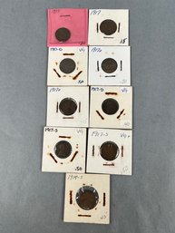 9-1917 Lincoln Pennies Four Ds 3 S