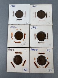 6-1918 Lincoln Pennies 3 S 1 D