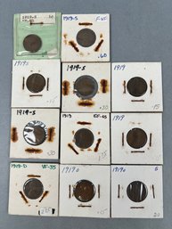 11-1919 Lincoln Pennies 3 Ds 5 S