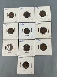 10-1925 Lincoln Pennies 4 Ds 3 S