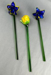 Vintage Blown Glass Flowers Decor *local Pick Up Only*