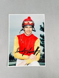 Vintage Sandy Hawley Signed Photo – Hall Of Fame Jockey Autograph