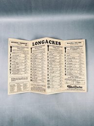 Vintage 1935 Longacres Race Course Program