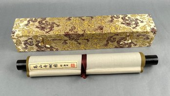 Vintage Japanese Scroll With Case