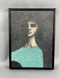 Vintage Signed Albert Fisher Reach Portrait Art Framed