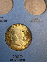 1963-D Franklin Half Dollar In Half Dollar Folder