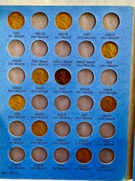 Lincoln Wheat And Memorial Cents Folder With 37 Pennies