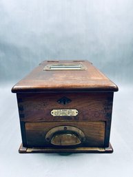 Antique Oak Cash Register  Till For J.C. King Ltd. Shopfittings & Sundries - London