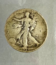 Vintage 1934 Walking Liberty Half Dollar