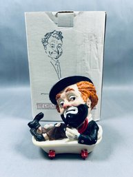 1980s Red Skelton'Freddie In The Bathtub' - Sculpture By Hal Reed
