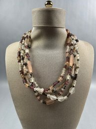 Vintage Multi Strand Glass Bead Necklace