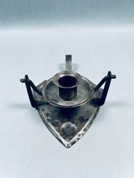 German Hammered Metal Self Leveling Chamberstick