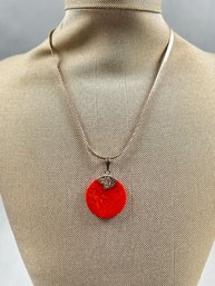 Sterling And Coral Necklace