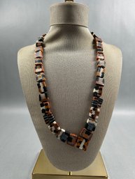 Hand Made Clay Square Necklace