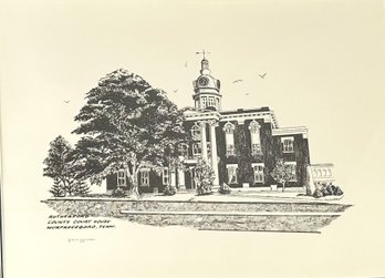 Rutherford County Court House Delta Zeta Alumnae Print Framed *local Pick Up Only*