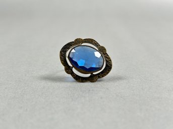 Victorian Blue Glass Brooch