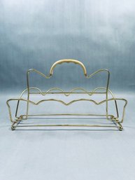Vintage Mid-century Modern (MCM) Gold-toned Metal Brass Glass Caddy - Holds Up To 8 Glasses