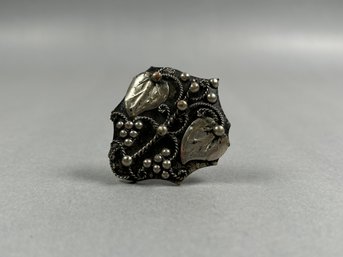 Vintage Alpacca Made In Italy Grape Vine Brooch