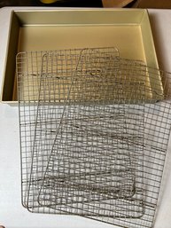 3 Cookie Sheet Racks And Large Baking Pan