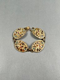 Modernist Sarah Coventry Gold Tone Confetti Bracelet
