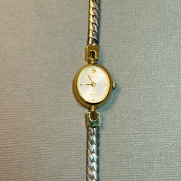 Waltham Womens Two Tone Oval Case Metal Band Watch