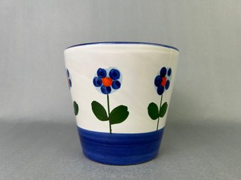 Made In Italy Blue Flower Pot