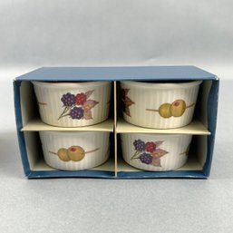 Royal Worcester 4 Ramekins Eversham Gold