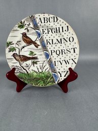 Collectors Plate:  Alphabet And Bird