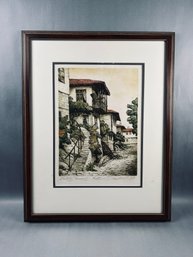 Pencil-signed Framed Etching Signature That Looks Like Krastev