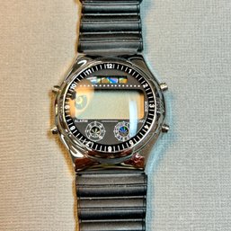 Black Digital Sports Watch With Rubber Band