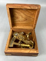 Navigational Sextant With Case