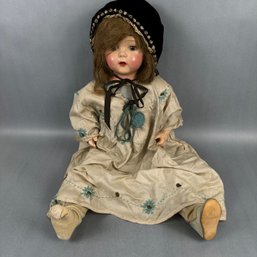 Vintage Porcelain Doll - 26 Inches - Eyes Open & Close
