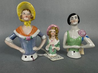Porcelain Hand Painted Half Dolls
